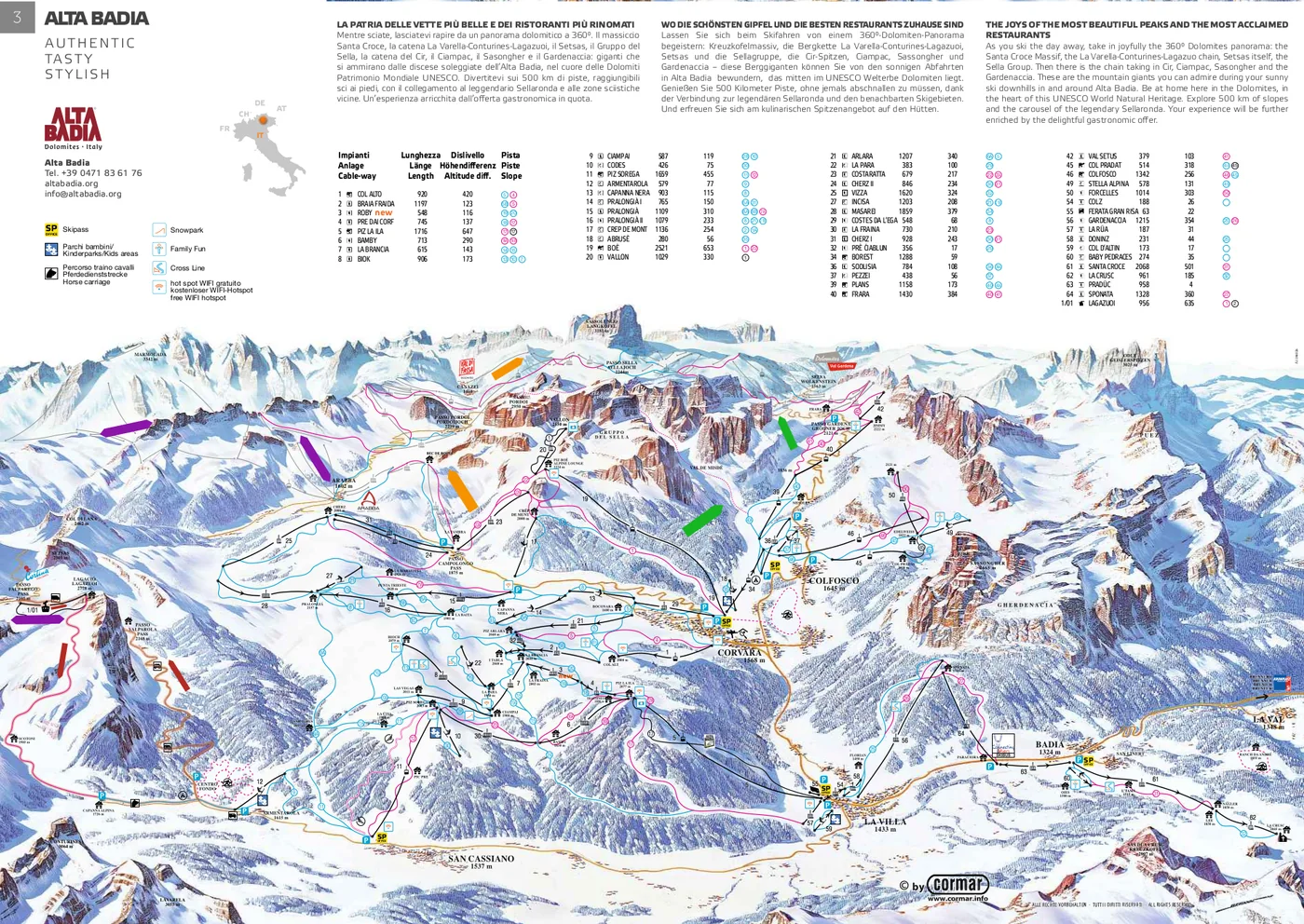 Løypekart Alta Badia