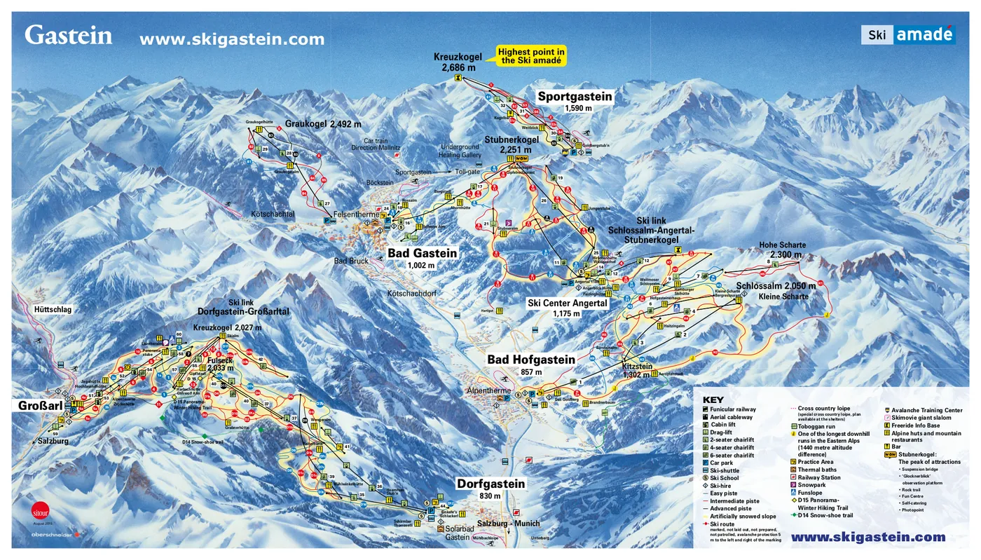 Løypekart over Bad Hofgastein