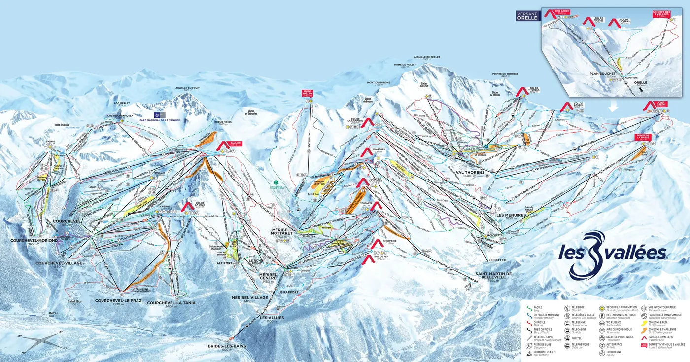 Løypekart over Brides-les-Bains