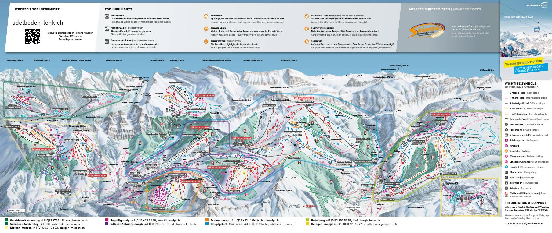 Løypekart over Adelboden