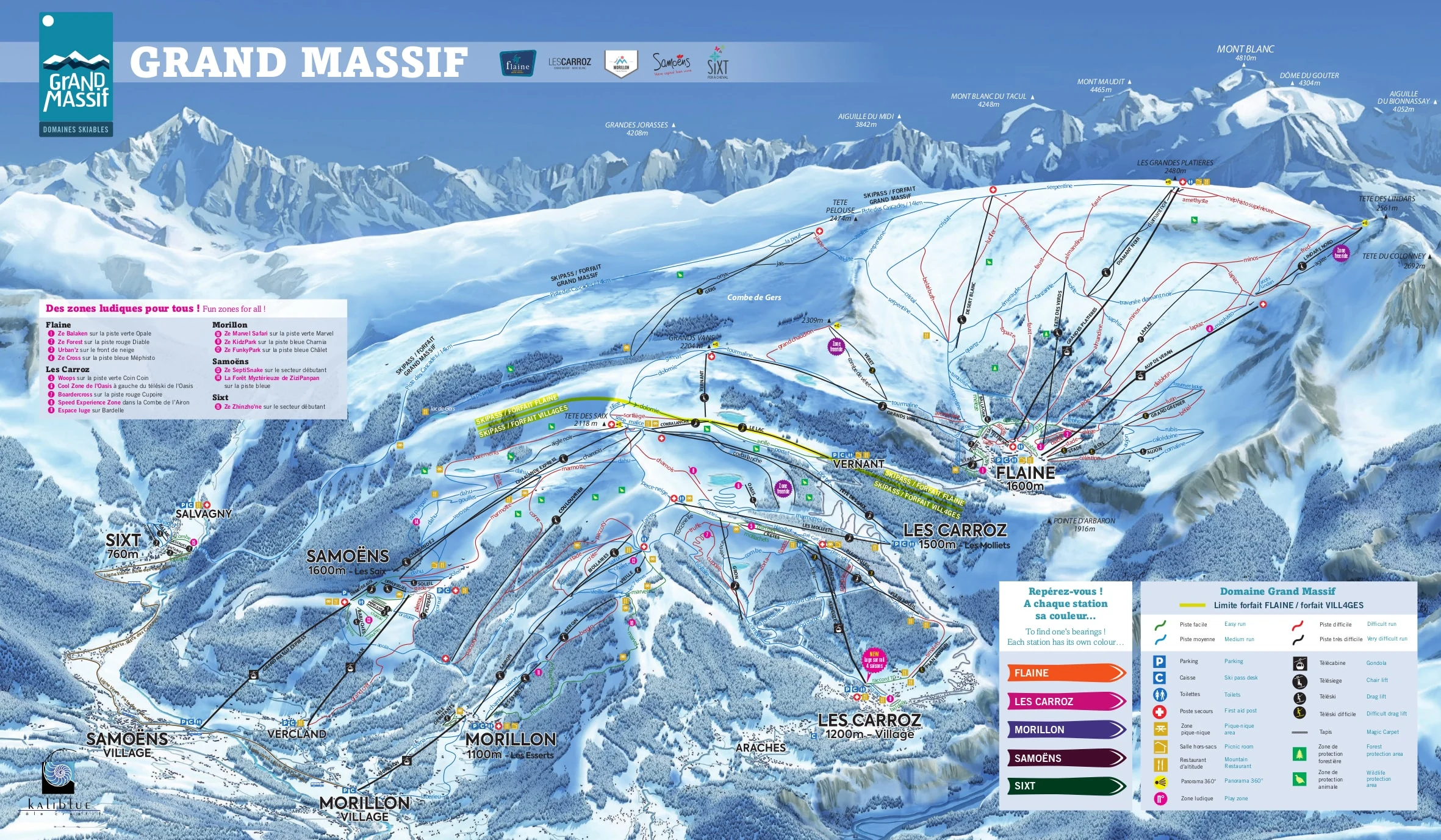 Løypekart over Flaine
