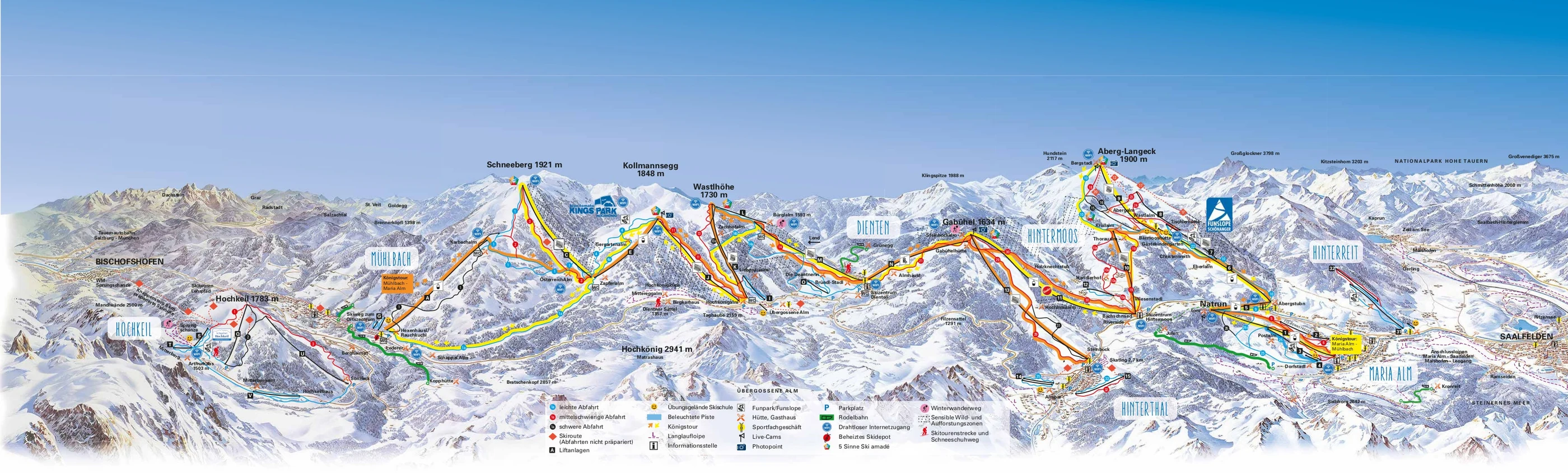 Løypekart over Hochkönig