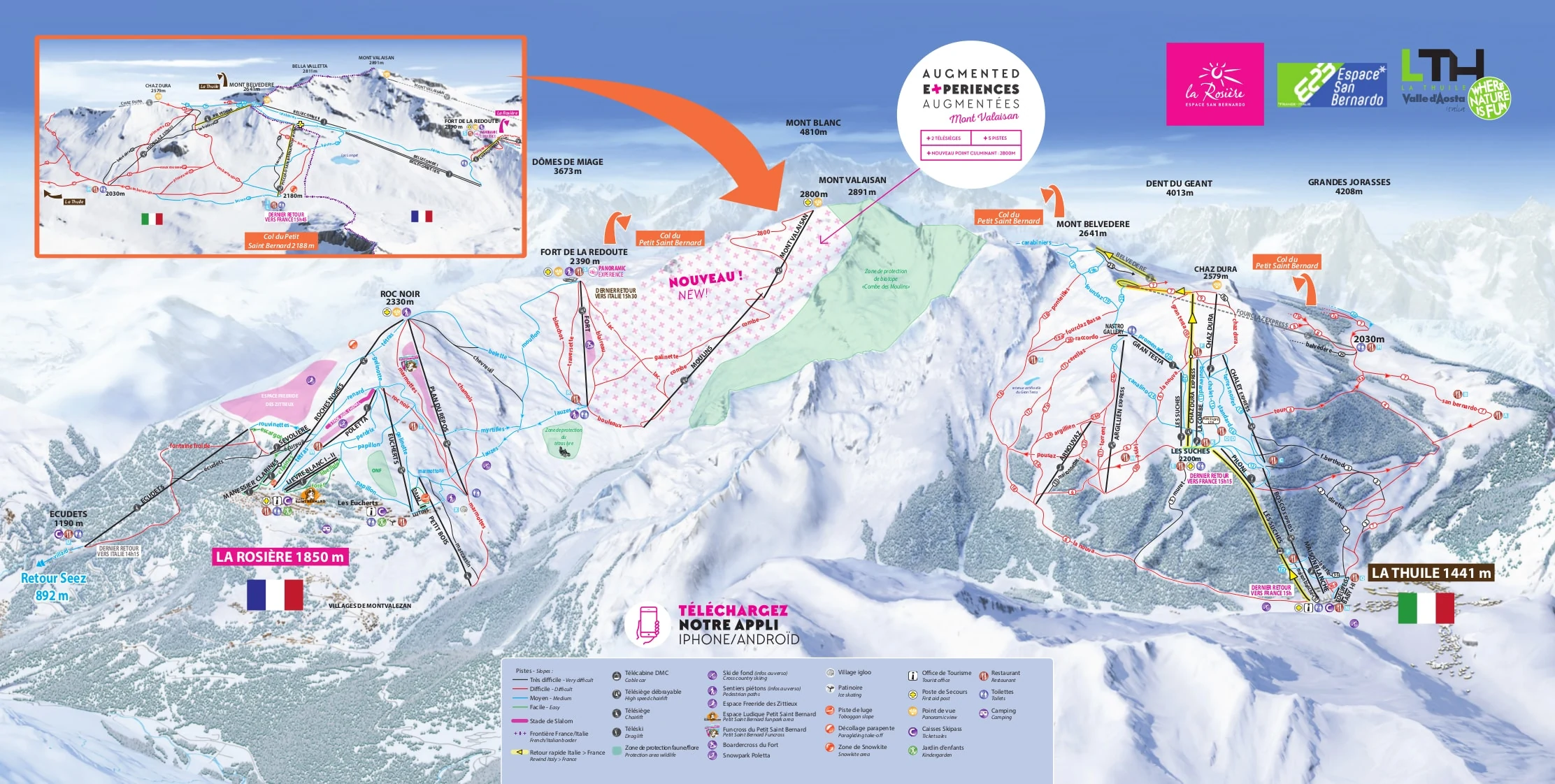 Løypekart over La Rosiere