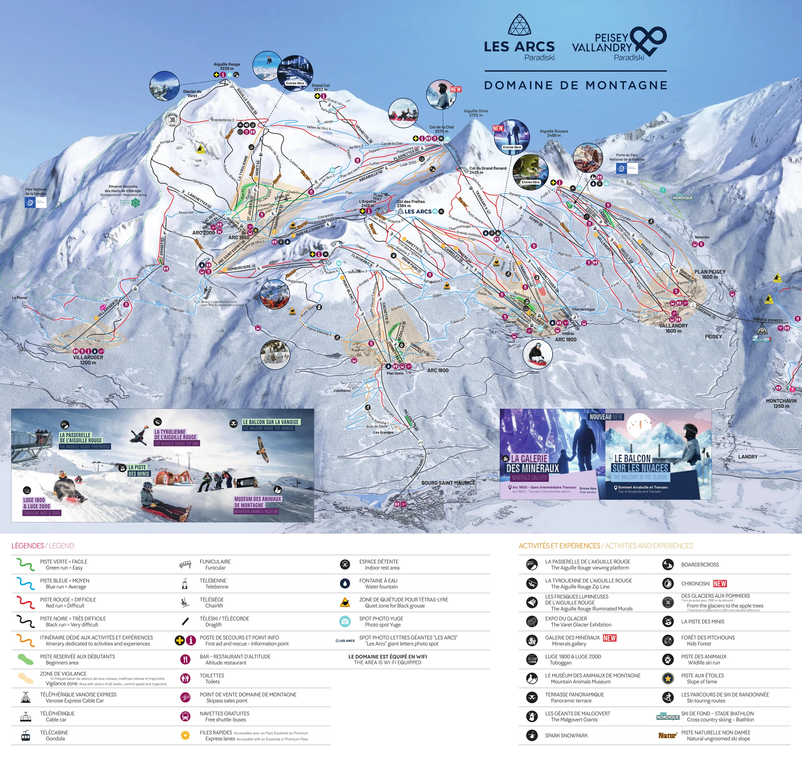 Løypekart over Les Arcs