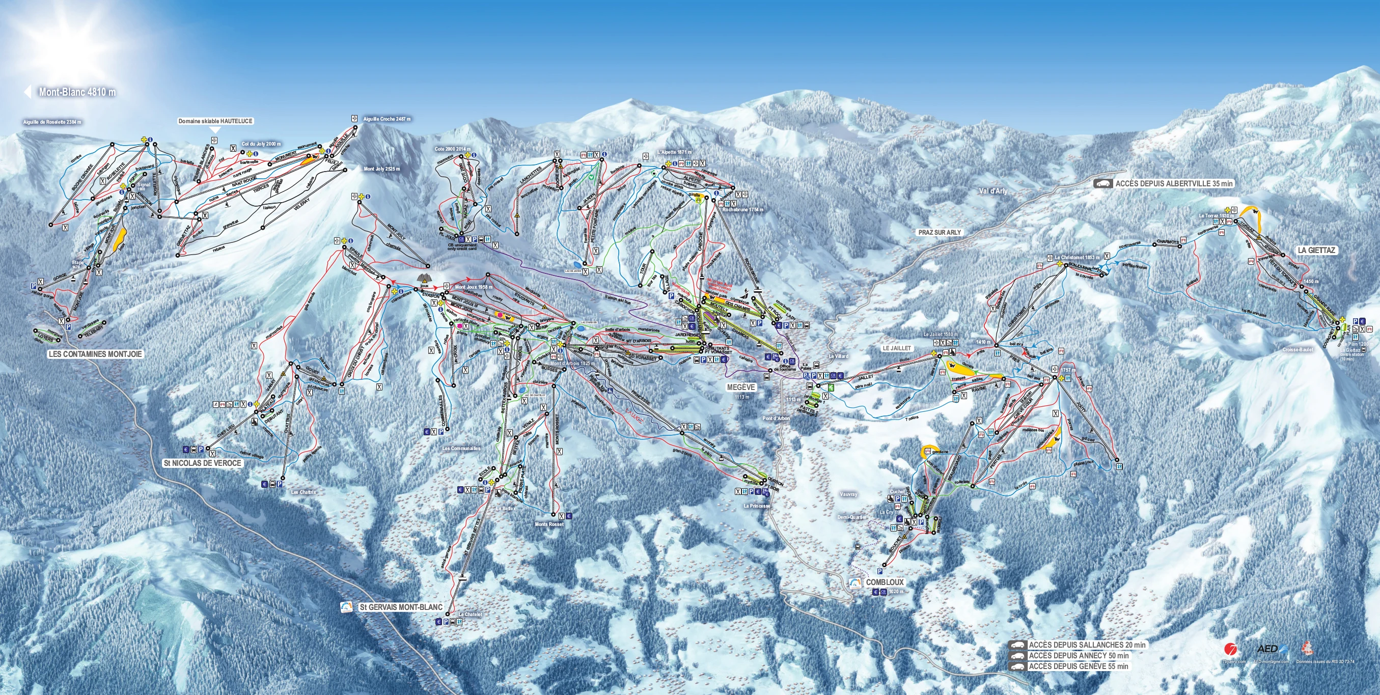 Løypekart over Megeve