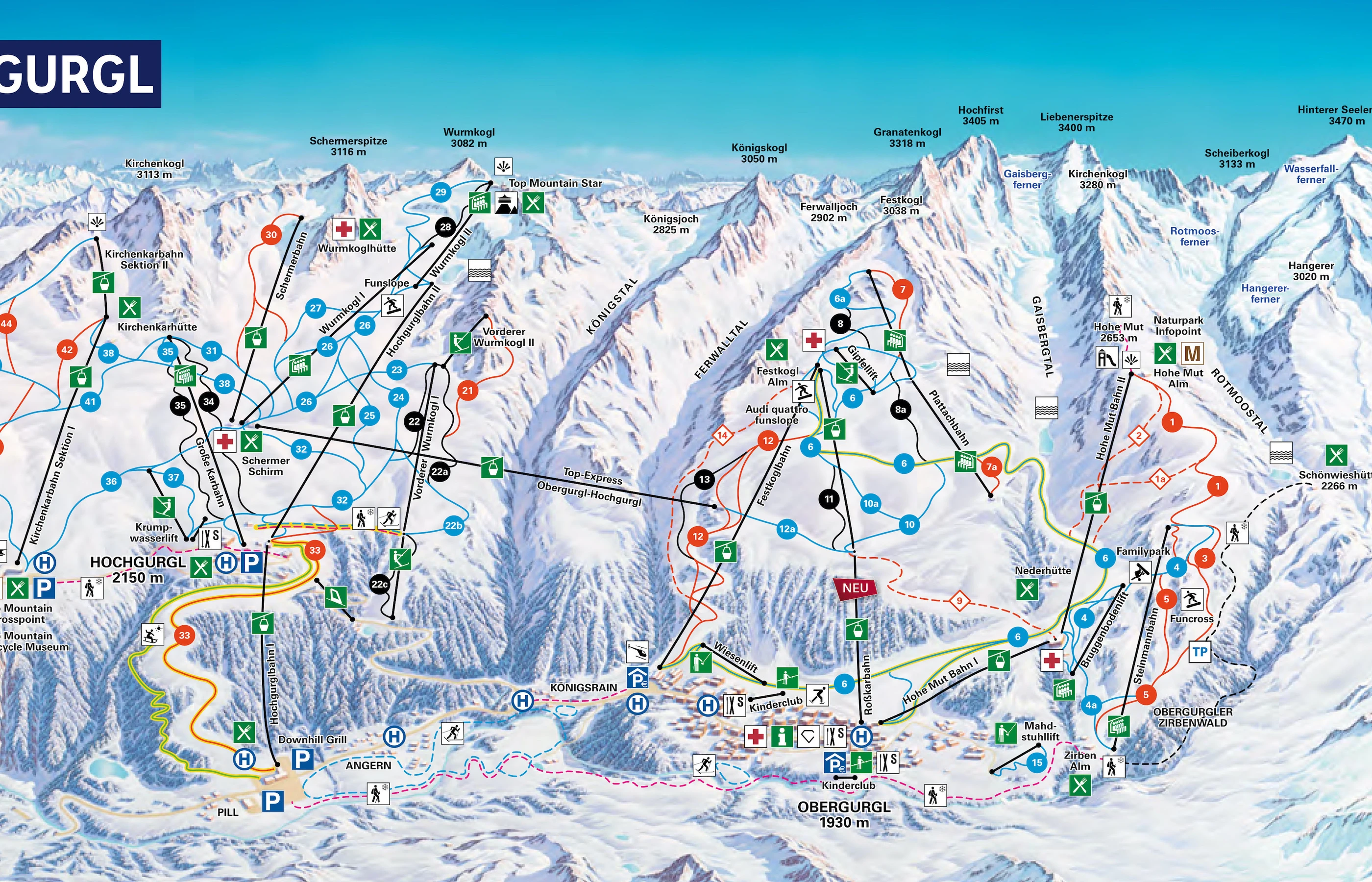 Løypekart over Obergurgl