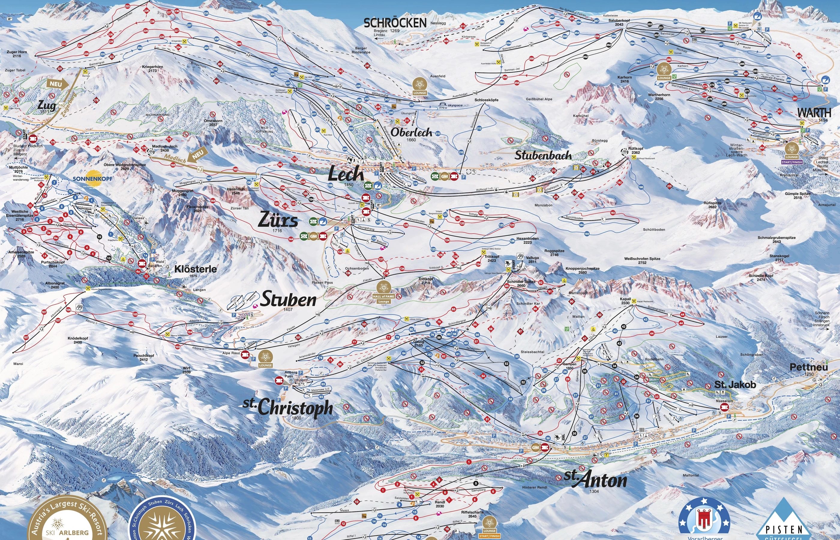 Løypekart over St. Anton