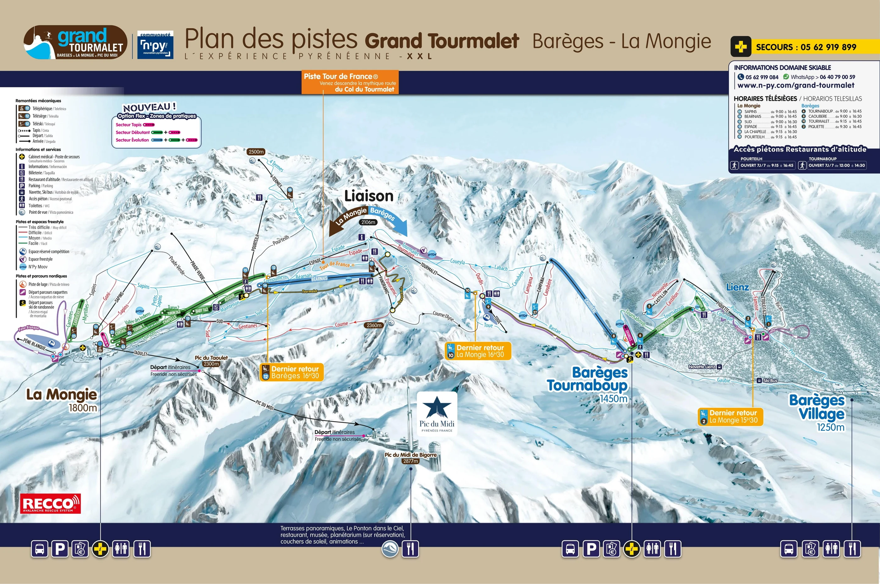 Løypekart over Valmorel