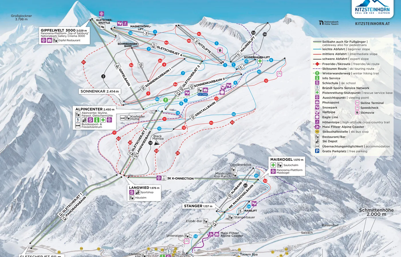 Løypekart Kaprun
