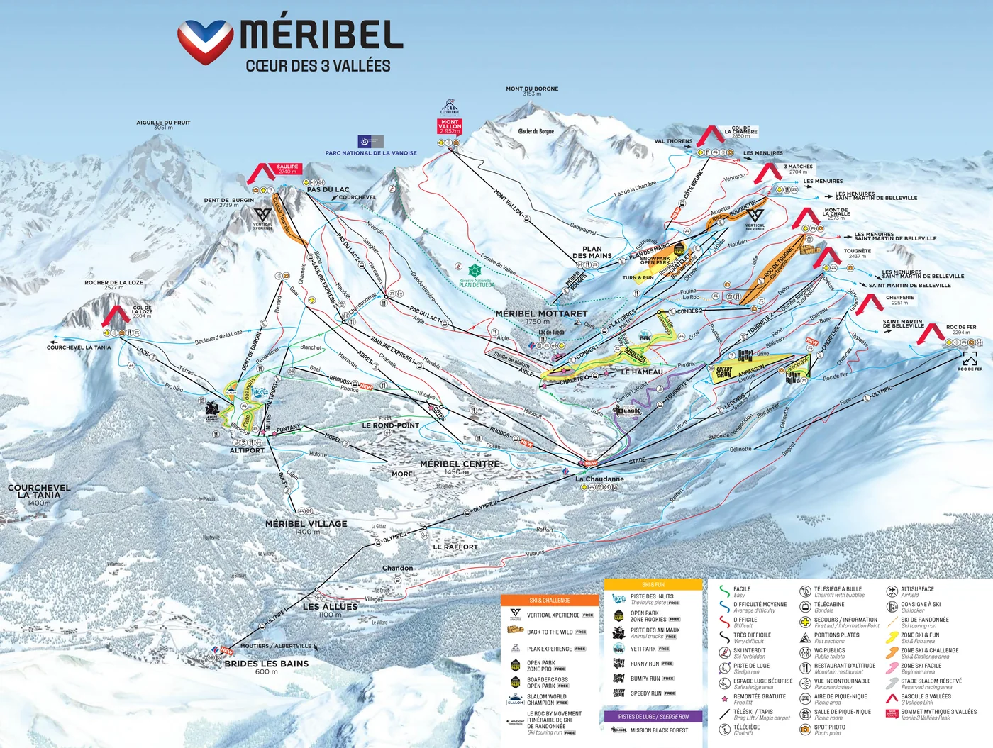 Løypekart Méribel
