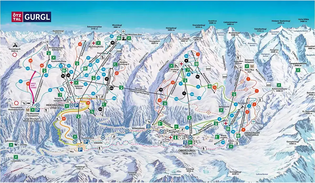 Løypekart Obergurgl