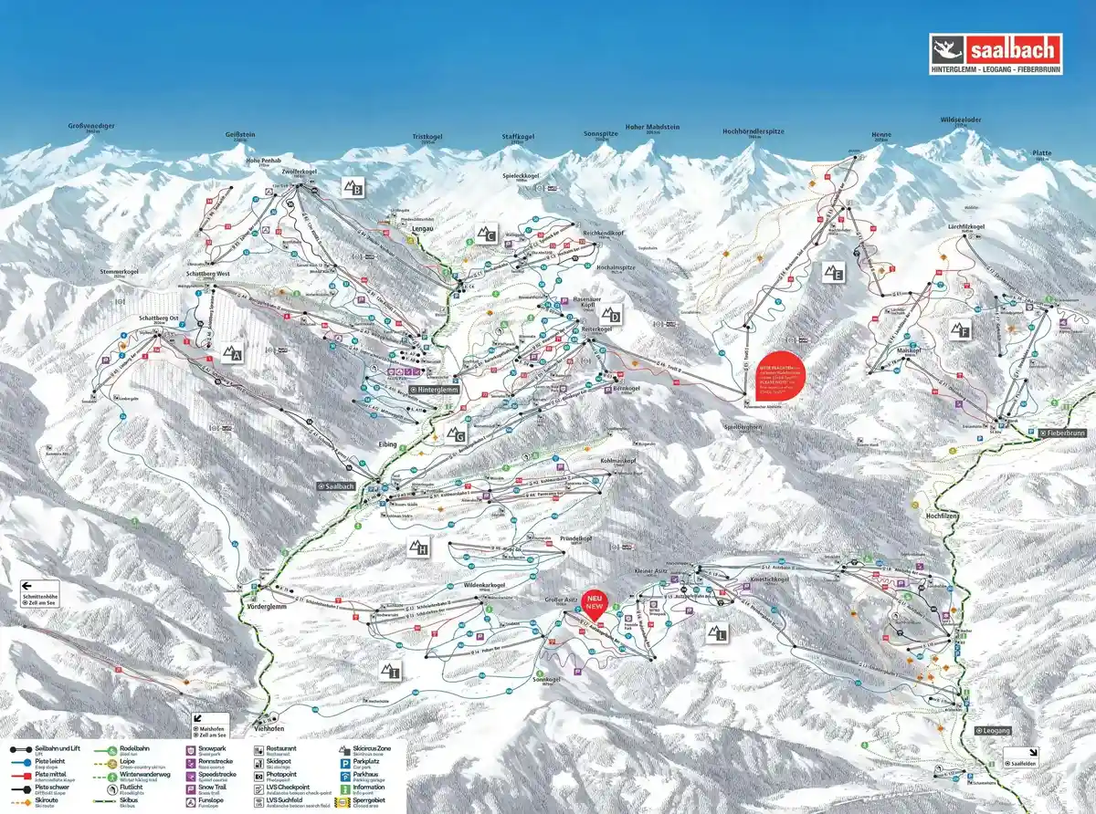 Løypekart Saalbach