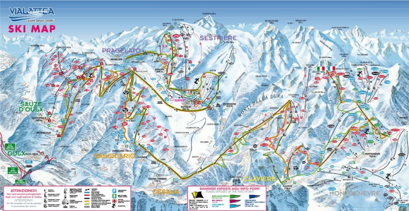 Løypekart Sestriere