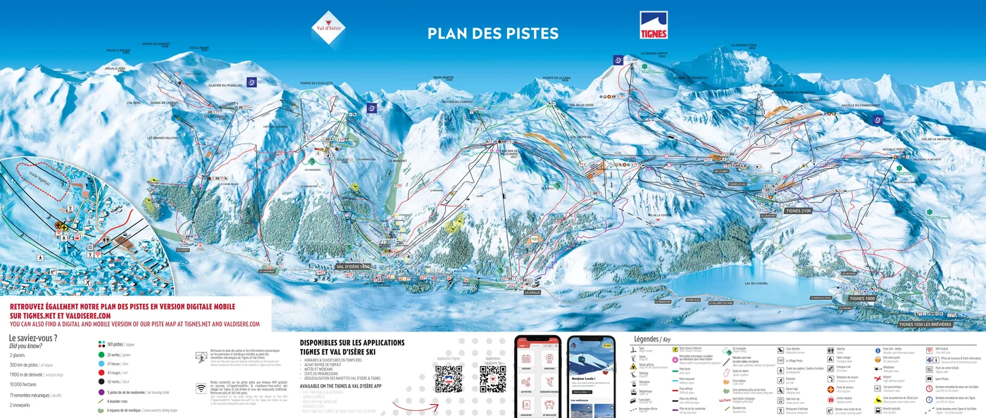 Løypekart Tignes