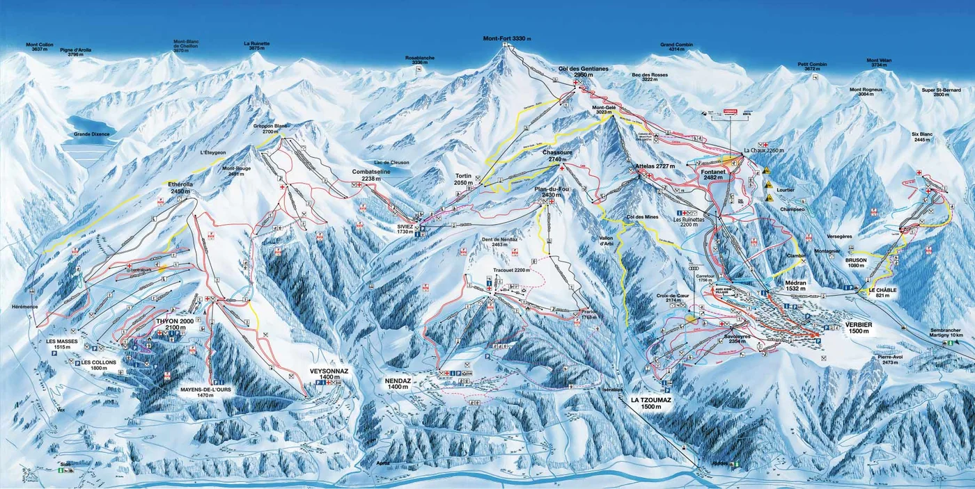 Løypekart Verbier