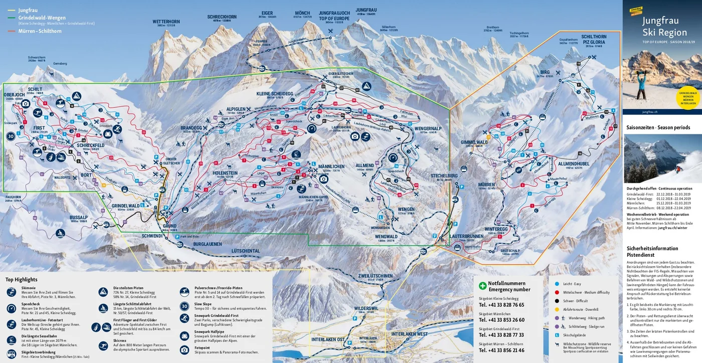 Løypekart Wengen