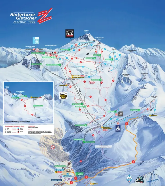 Løypekart Hintertux